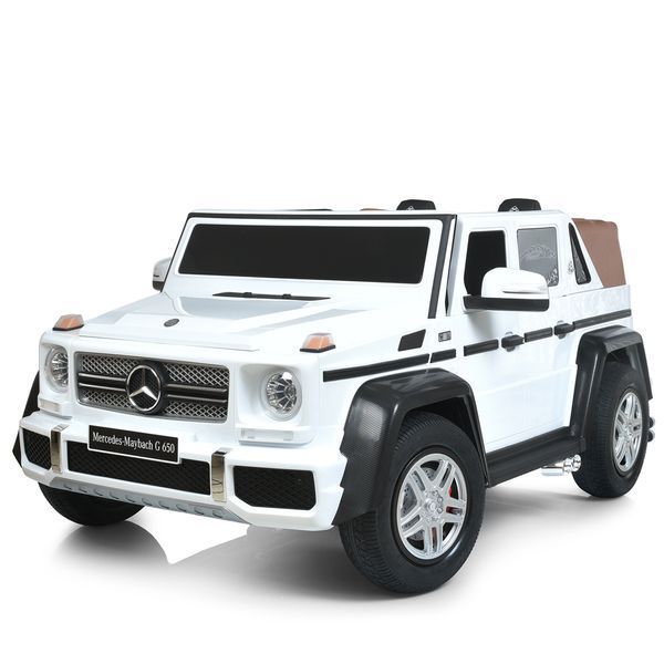 Джип M 6150AL-1(24V) 1шт 1*24V200W, 1*24V10AH, гумов.колеса, BLUETOOTH, USB, шкіра, свет, білий mp-310272 фото