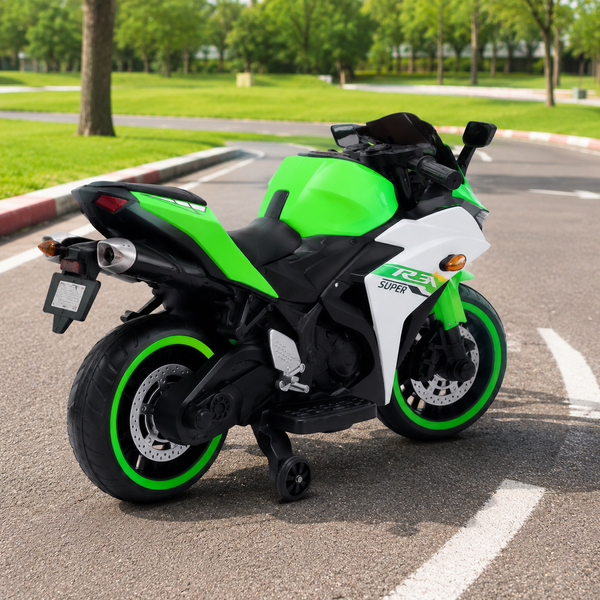 Дитячий мотоцикл Yamaha YZF-R3 M 6329EL-5 зелений, 2 мотори по 35W, EVA, шкіра, MP3, USB, TF, Bluetooth mp-347294 фото