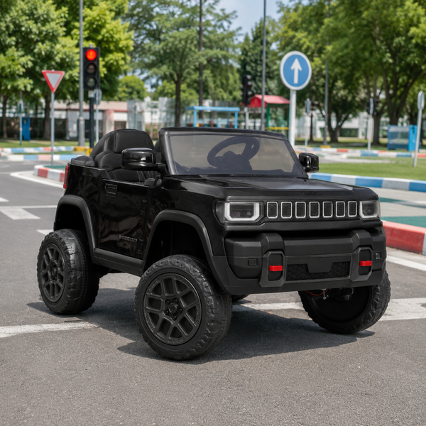 Детский электромобиль Джип Jeep Recon JJ2500EBLR-2 двухместный, 4 мотора по 25W, EVA, кожа, MP3, USB, Bluetooth, черный mp-335079 фото