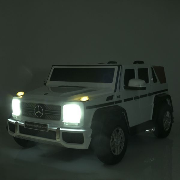 Джип M 6150AL-1(24V) 1шт 1*24V200W, 1*24V10AH, гумов.колеса, BLUETOOTH, USB, шкіра, свет, білий mp-310272 фото