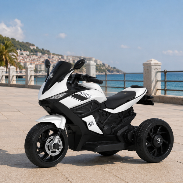Дитячий мотоцикл Ducati Bambi Racer M 4454ELR-1 білий, з пультом керування, 2 мотори по 35W, EVA, шкіра, MP3/USB/TF mp-338694 фото
