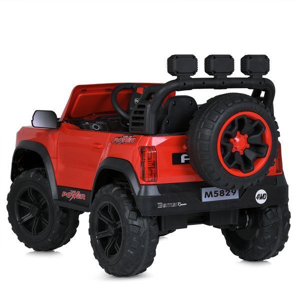 Дитячий електромобіль Джип Ford Ranger Raptor Bambi M 5829 EBLR-3, червоний, 4 мотори по 35W, EVA, шкіра, MP3, Bluetooth mp-299992 фото