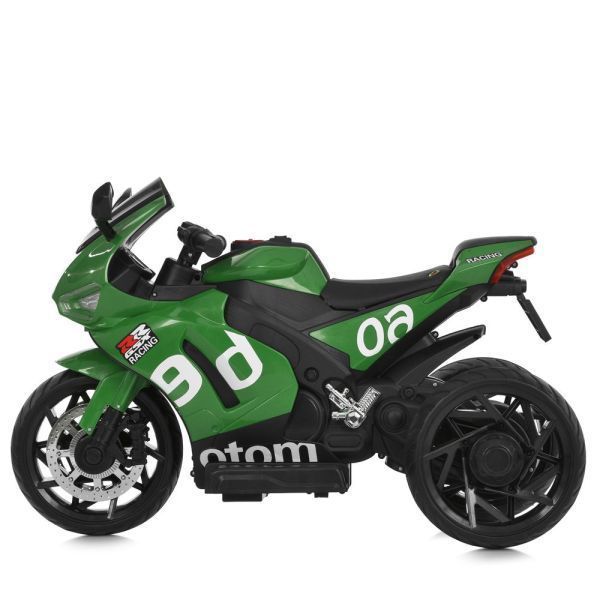 Дитячий мотоцикл Aprilia RS 660 RSV4 M 6265EL-5 зелений, 2 мотори по 35W, EVA, шкіра, Bluetooth, USB, TF mp-325102 фото
