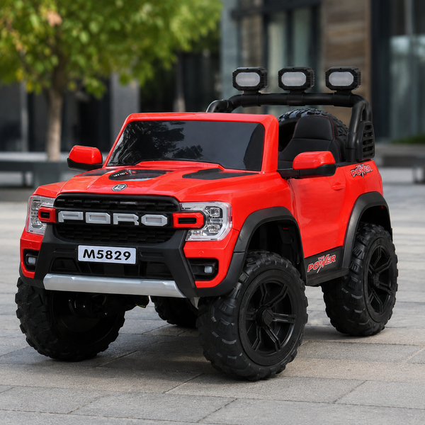 Дитячий електромобіль Джип Ford Ranger Raptor Bambi M 5829 EBLR-3, червоний, 4 мотори по 35W, EVA, шкіра, MP3, Bluetooth mp-299992 фото
