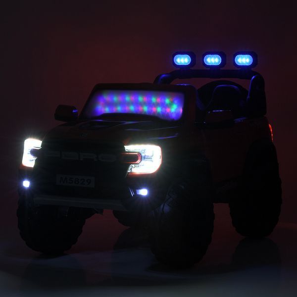 Дитячий електромобіль Джип Ford Ranger Raptor Bambi M 5829 EBLR-3, червоний, 4 мотори по 35W, EVA, шкіра, MP3, Bluetooth mp-299992 фото