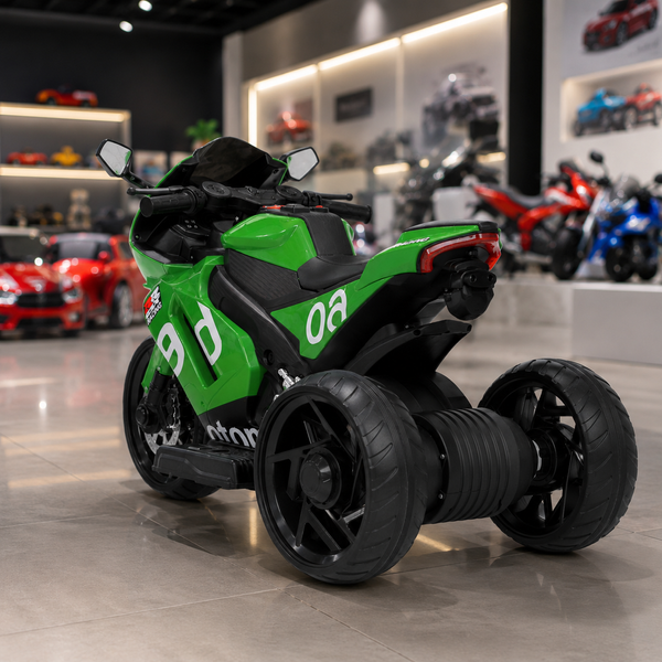 Дитячий мотоцикл Aprilia RS 660 RSV4 M 6265EL-5 зелений, 2 мотори по 35W, EVA, шкіра, Bluetooth, USB, TF mp-325102 фото