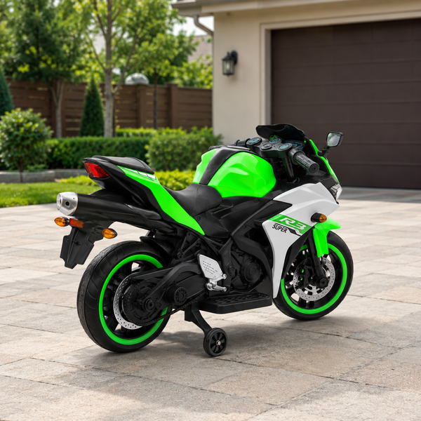 Дитячий мотоцикл Yamaha YZF-R3 M 6329EL-5 зелений, 2 мотори по 35W, EVA, шкіра, MP3, USB, TF, Bluetooth mp-347294 фото