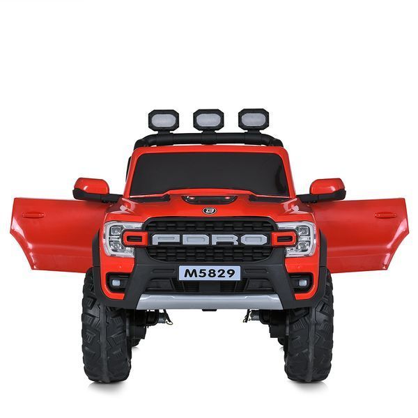 Дитячий електромобіль Джип Ford Ranger Raptor Bambi M 5829 EBLR-3, червоний, 4 мотори по 35W, EVA, шкіра, MP3, Bluetooth mp-299992 фото