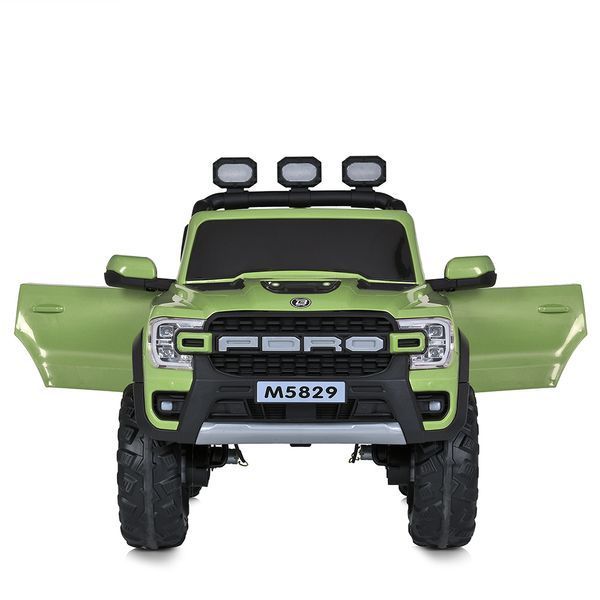 Детский электромобиль Джип Ford Ranger Raptor Bambi M 5829 EBLR-5, зеленый, 4 мотора по 35W, EVA, кожа, MP3, Bluetooth mp-299993 фото