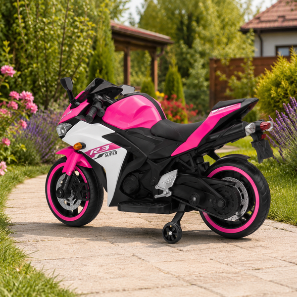 Детский мотоцикл Yamaha YZF-R3 M 6329EL-8 розовый, 2 мотора по 35W, EVA, кожа, MP3, USB, TF, Bluetooth mp-347295 фото