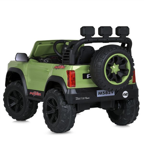 Детский электромобиль Джип Ford Ranger Raptor Bambi M 5829 EBLR-5, зеленый, 4 мотора по 35W, EVA, кожа, MP3, Bluetooth mp-299993 фото