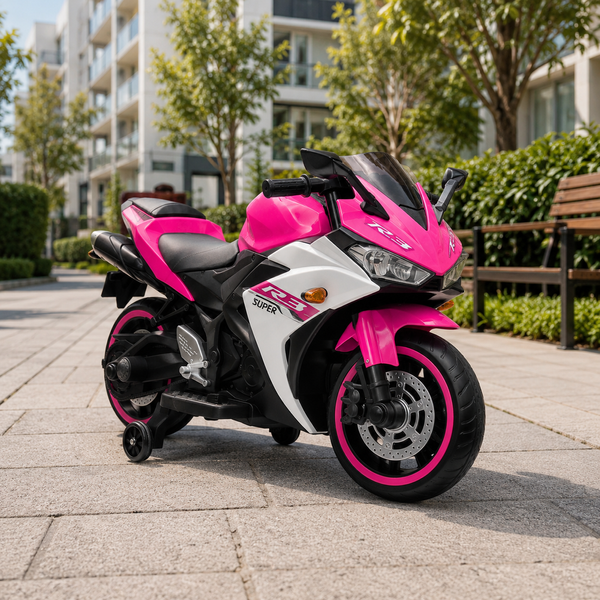 Детский мотоцикл Yamaha YZF-R3 M 6329EL-8 розовый, 2 мотора по 35W, EVA, кожа, MP3, USB, TF, Bluetooth mp-347295 фото