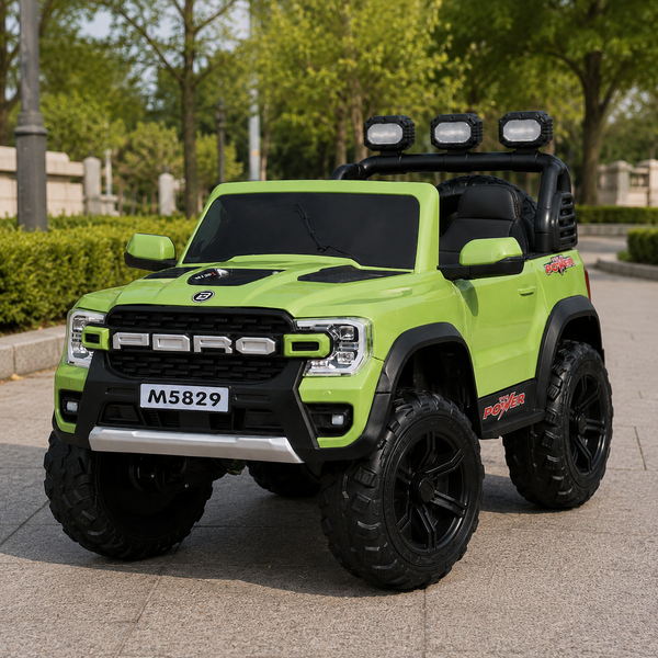 Детский электромобиль Джип Ford Ranger Raptor Bambi M 5829 EBLR-5, зеленый, 4 мотора по 35W, EVA, кожа, MP3, Bluetooth mp-299993 фото