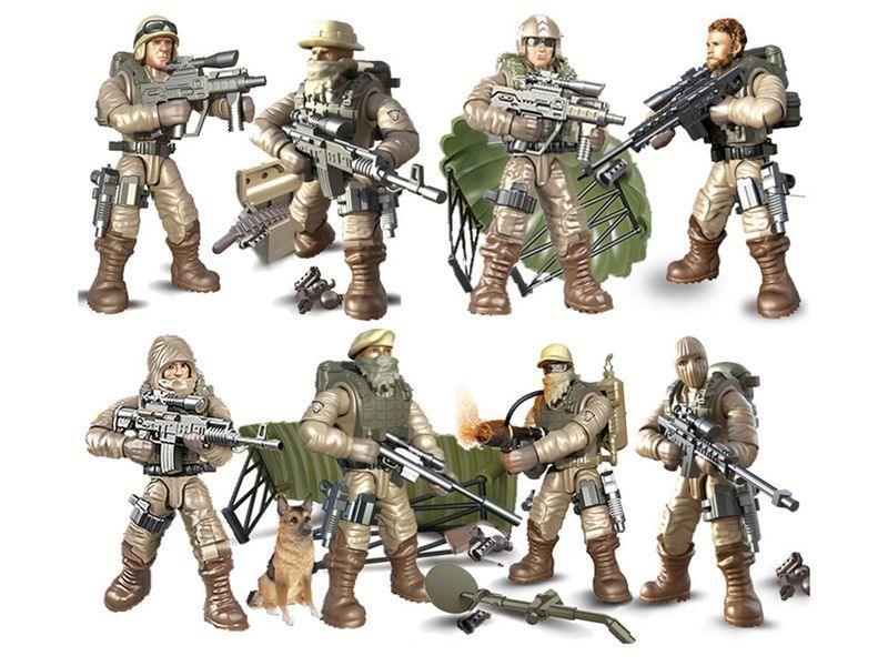 Конструктор Special Forces, військовий боєць зі зброєю, мініфігурка, мікс видів (ціна за 1шт) LT513621 bab-397149 фото