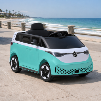 Детский электромобиль Volkswagen ID Buzz M 6281EBLR-15, 2 мотора по 35W, EVA, экокожа, Bluetooth, MP3, USB, бирюзовый mp-326472 фото