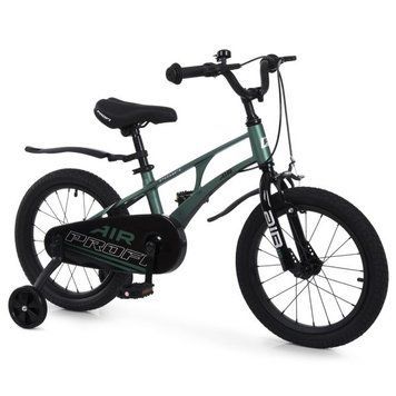 Велосипед дитячий PROF1 AIR Standart Plus 16д. MB 161060 dark green SKD75,магнез.рама,ст.вилка,ст.обод,перед/зад.бараб.гальм.,крила,доп.кол, хакі mp-347424 фото
