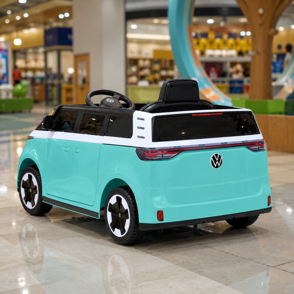 Детский электромобиль Volkswagen ID Buzz M 6281EBLR-15, 2 мотора по 35W, EVA, экокожа, Bluetooth, MP3, USB, бирюзовый mp-326472 фото