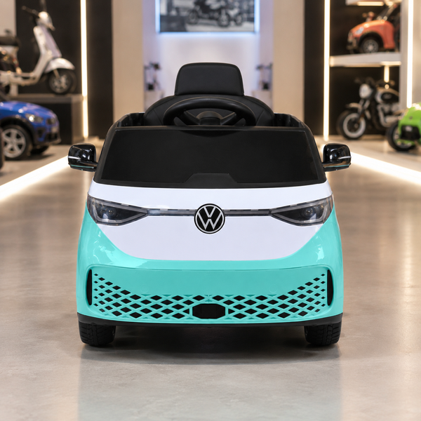 Детский электромобиль Volkswagen ID Buzz M 6281EBLR-15, 2 мотора по 35W, EVA, экокожа, Bluetooth, MP3, USB, бирюзовый mp-326472 фото