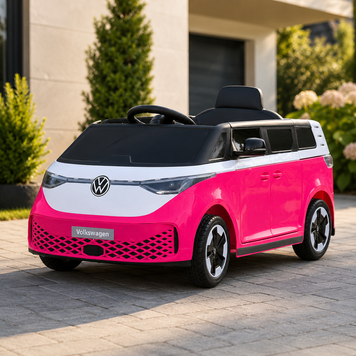 Детский электромобиль Volkswagen ID Buzz M 6281EBLR-8, 2 мотора по 35W, EVA, экокожа, Bluetooth, MP3, USB, розовый mp-326473 фото