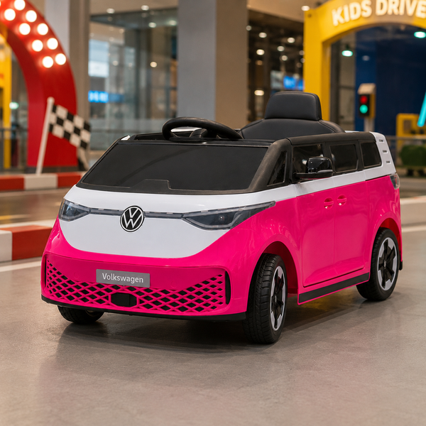 Детский электромобиль Volkswagen ID Buzz M 6281EBLR-8, 2 мотора по 35W, EVA, экокожа, Bluetooth, MP3, USB, розовый mp-326473 фото