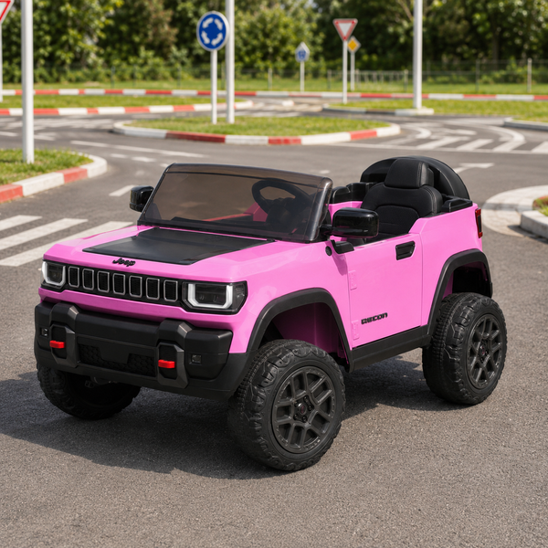 Детский электромобиль Джип Jeep Recon JJ2500EBLR-8 двухместный, 4 мотора по 25W, EVA, кожа, MP3, USB, Bluetooth, розовый mp-335082 фото