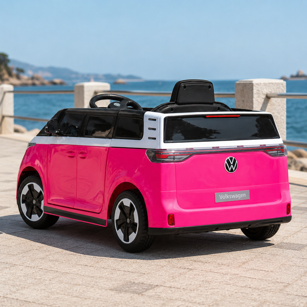 Детский электромобиль Volkswagen ID Buzz M 6281EBLR-8, 2 мотора по 35W, EVA, экокожа, Bluetooth, MP3, USB, розовый mp-326473 фото