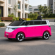 Детский электромобиль Volkswagen ID Buzz M 6281EBLR-8, 2 мотора по 35W, EVA, экокожа, Bluetooth, MP3, USB, розовый mp-326473 фото 4