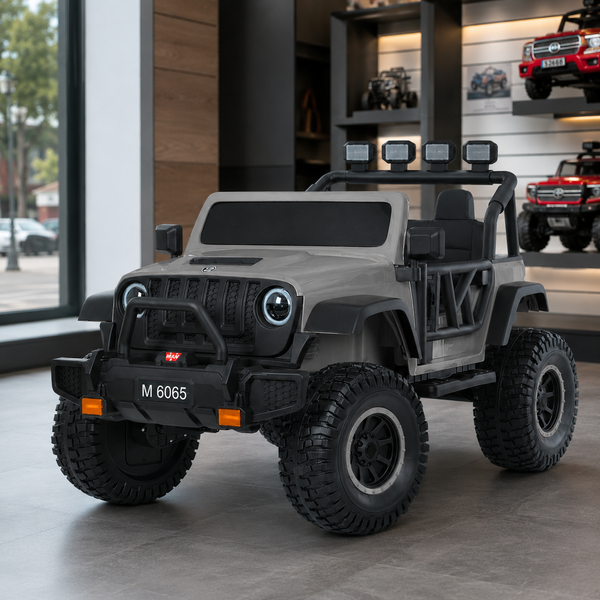 Джип M 6065EBLR-11 2.4G на радиоуправлении, 1акум24V7AH, 2мотора45W, BLUETOOTH, EVA, музыка, шкіра, свет, сірий mp-308890 фото