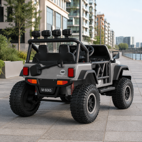 Джип M 6065EBLR-11 2.4G на радиоуправлении, 1акум24V7AH, 2мотора45W, BLUETOOTH, EVA, музыка, шкіра, свет, сірий mp-308890 фото