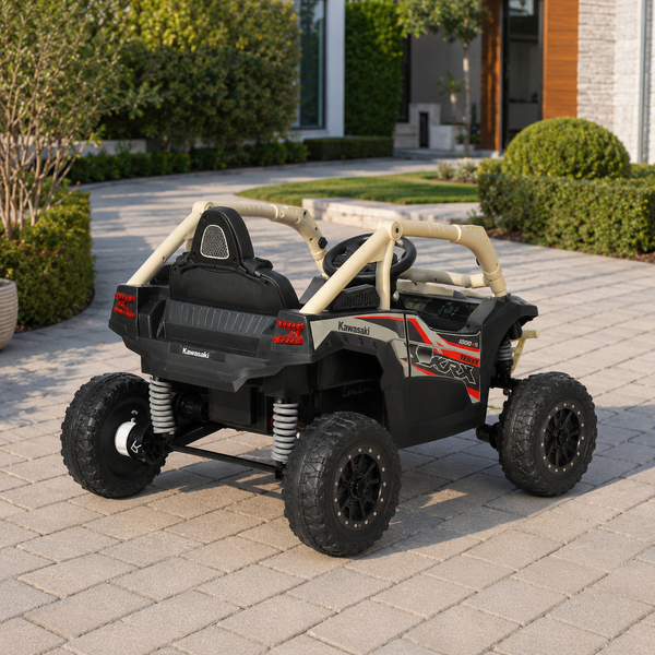 Дитячий електромобіль Джип Баггі Kawasaki JS330EBLR-13 бежевий, 4 мотори по 35W, EVA, екошкіра, MP3, Bluetooth mp-335084 фото