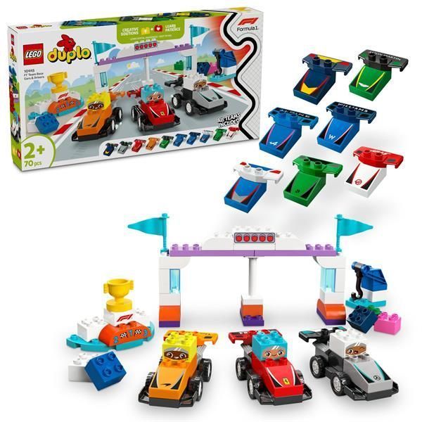 Конструктор LEGO DUPLO Town Автомобілі для перегонів і пілоти команд Формули-1, 70 деталей afk-100794 фото