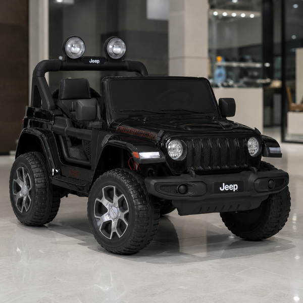 Дитячий електромобіль Джип Jeep Wrangler Rubicon Bambi M 4176 EBLRS-2 фарбований чорний, 4 мотори по 35W, MP3, Bluetooth, EVA, шкіра mp-307377 фото
