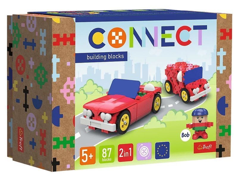 Конструктор 2 в 1 Trefl Connect Автомобілі, 87 елементів 61970 bab-396103 фото