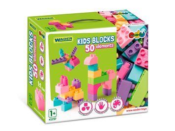 Kids Blocks конструктор рожевий 50 деталей Wader 41297 bab-344886 фото