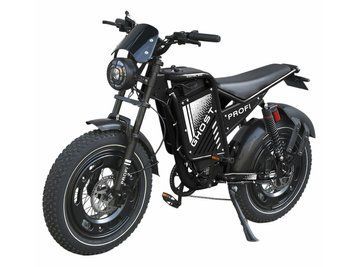 Електрофетбайк PROFI GHOST 20д GS-2001 двигун 1000W, акумулятор 48V20AH, чорний bab-393046 фото