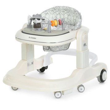 Ходунки ME 1200 URSA White 2в1 муз., пушер, колеса 6шт, свет, на батарейках, в кор, білий mp-330635 фото