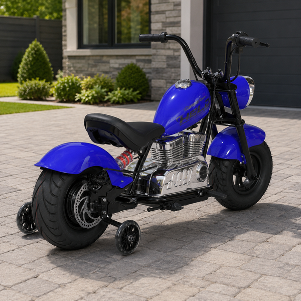 Мотоцикл M 6016AL-4 36V 1шт 2*18V9AH, 1*350W, USB, BLUETOOTH, TF, шкіра, синій mp-306657 фото