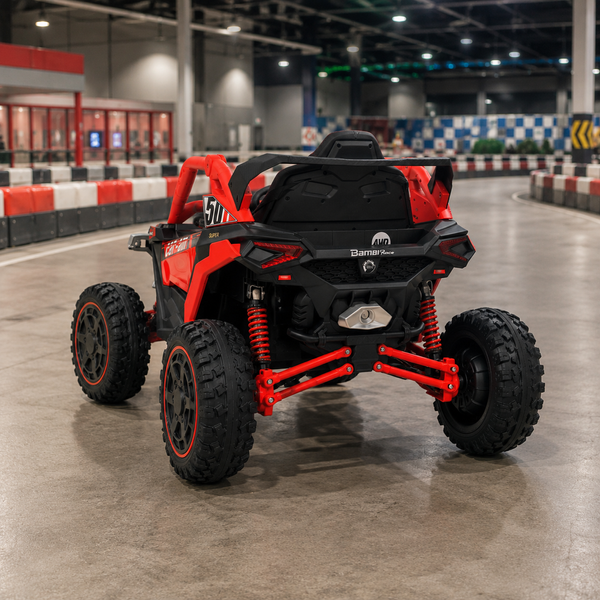Детский электромобиль Джип Багги Bambi M 6256EBLR-3 красный, 4 мотора по 45W, EVA, кожа, MP3, USB, Bluetooth, TF mp-329569 фото