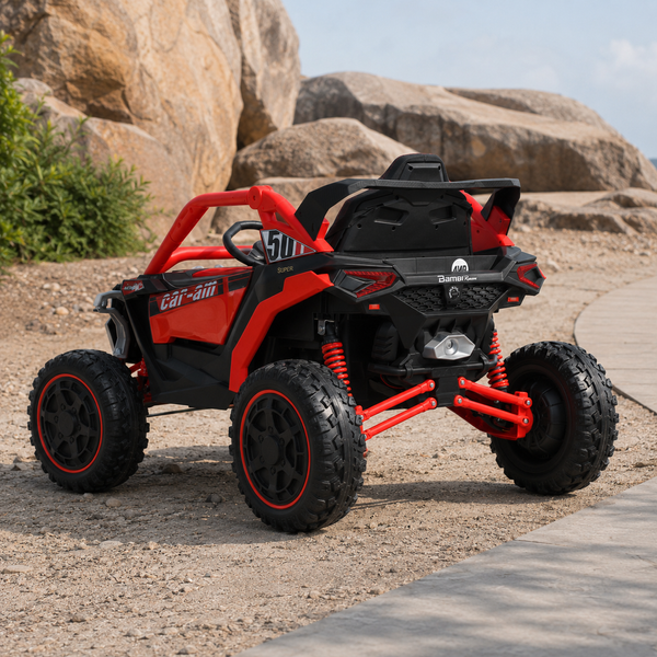 Детский электромобиль Джип Багги Bambi M 6256EBLR-3 красный, 4 мотора по 45W, EVA, кожа, MP3, USB, Bluetooth, TF mp-329569 фото