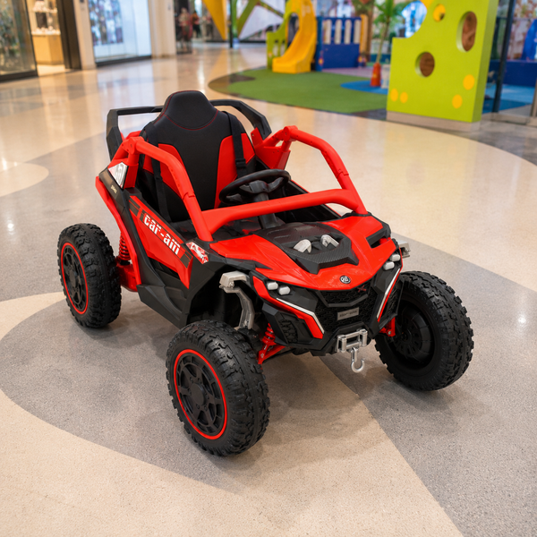 Детский электромобиль Джип Багги Bambi M 6256EBLR-3 красный, 4 мотора по 45W, EVA, кожа, MP3, USB, Bluetooth, TF mp-329569 фото