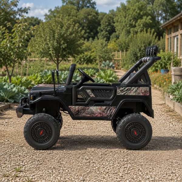 Детский электромобиль Джип Toyota FJ Cruiser 2566AEBLR-18 двухместный, 4 мотора по 35W, EVA, кожа, MP3, USB, Bluetooth, камуфляжно-коричневый mp-317641 фото