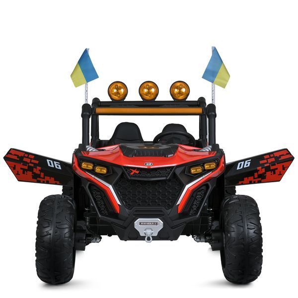 Джип M 6019EBLR-3 2, 4G на радиоуправлении, 2*12V12AH, 4*45W, MP3, USB, TF, BLUETOOTH, EVA, APP, шкіра, музыка, свет, червоний mp-304787 фото