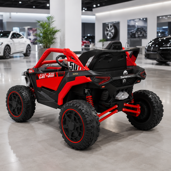 Детский электромобиль Джип Багги Bambi M 6256EBLR-3 красный, 4 мотора по 45W, EVA, кожа, MP3, USB, Bluetooth, TF mp-329569 фото