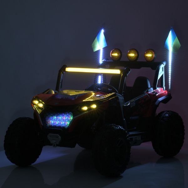 Джип M 6019EBLR-3 2, 4G на радиоуправлении, 2*12V12AH, 4*45W, MP3, USB, TF, BLUETOOTH, EVA, APP, шкіра, музыка, свет, червоний mp-304787 фото