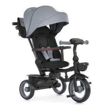 Велосипед MT 1038-1 Owl Gray 3 колеса EVA, поворотн, складний, батьківська ручка, багажник,корзина,сірий mp-338419 фото