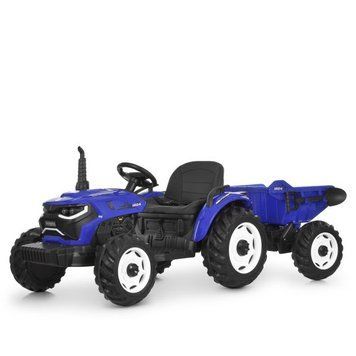 Трактор M 6260EBLR-4(24V) (1шт) р/к2,4G, с прицепом, 1акум24V7AH, 2моторы95W, муз, свет, MP3, USB, BLUETOOTH, TF, колесаEVA, синий mp-329842 фото