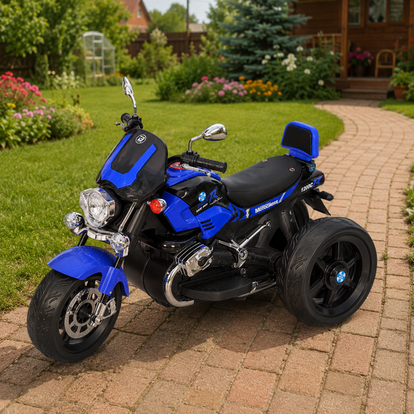Детский мотоцикл BMW R 1200 C M 6263EL-4, 2 мотора по 25W, EVA, кожа, Bluetooth, синий mp-330729 фото