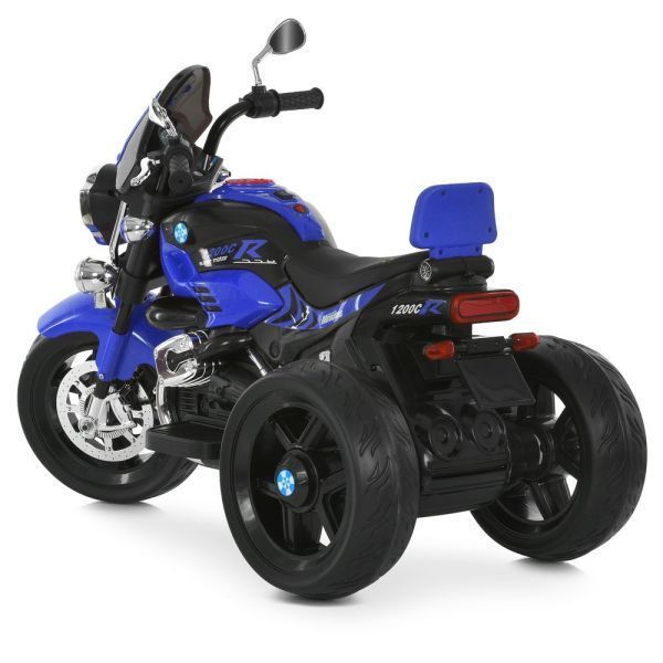 Детский мотоцикл BMW R 1200 C M 6263EL-4, 2 мотора по 25W, EVA, кожа, Bluetooth, синий mp-330729 фото