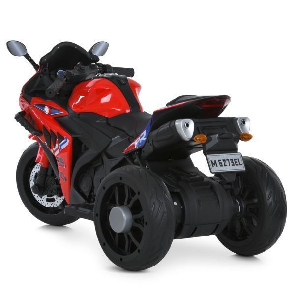 Детский мотоцикл BMW S1000RR M 6273EL-3 красный, 2 мотора по 35W, EVA, кожа, Bluetooth, MP3, USB mp-328104 фото