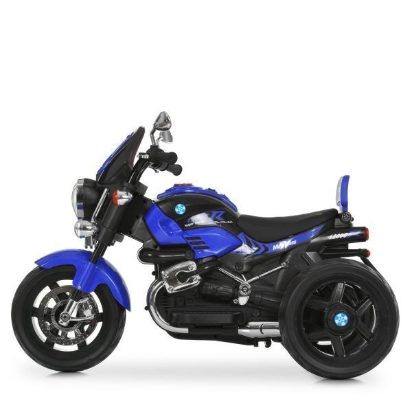Детский мотоцикл BMW R 1200 C M 6263EL-4, 2 мотора по 25W, EVA, кожа, Bluetooth, синий mp-330729 фото